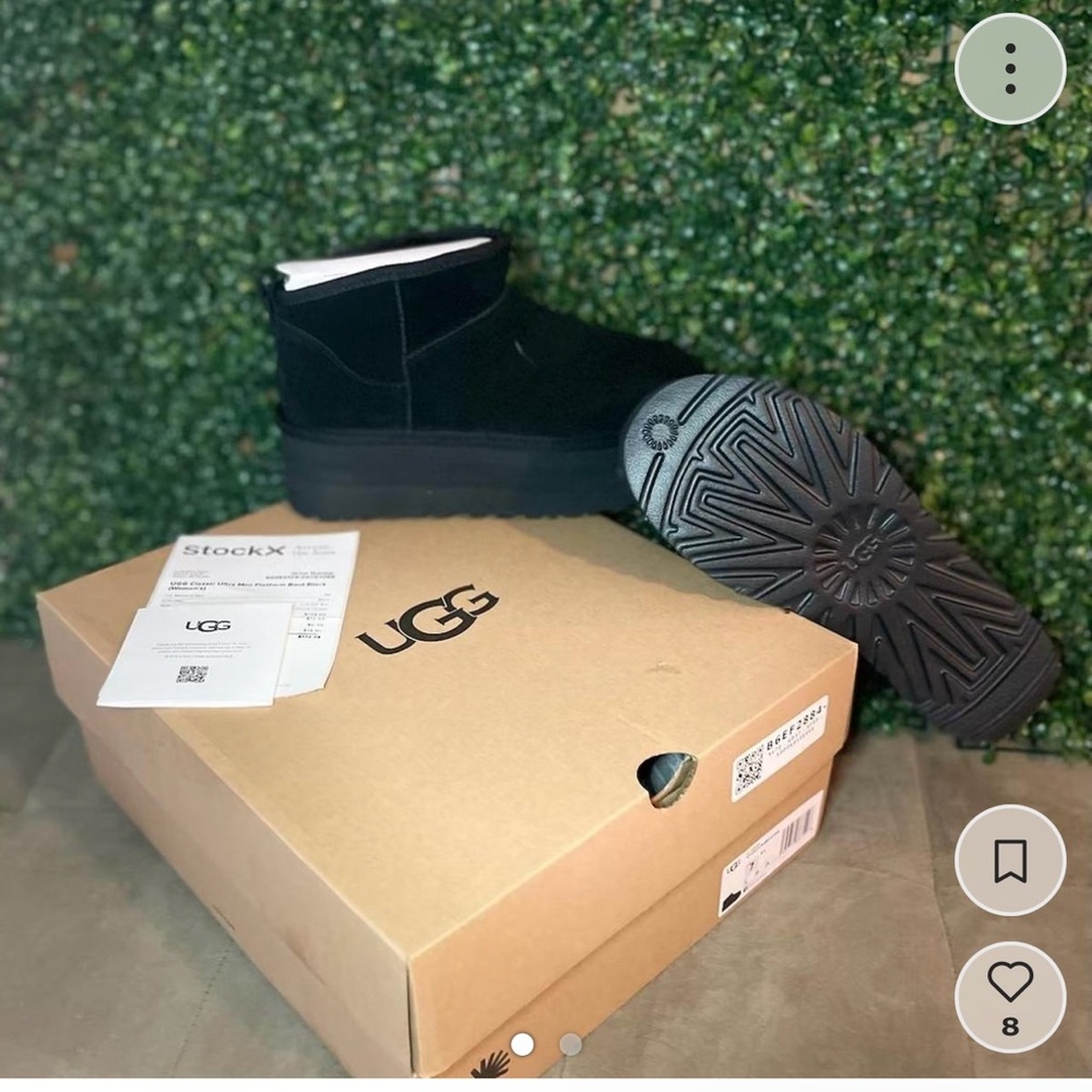 UGG Black Mini Platform Suede Boots